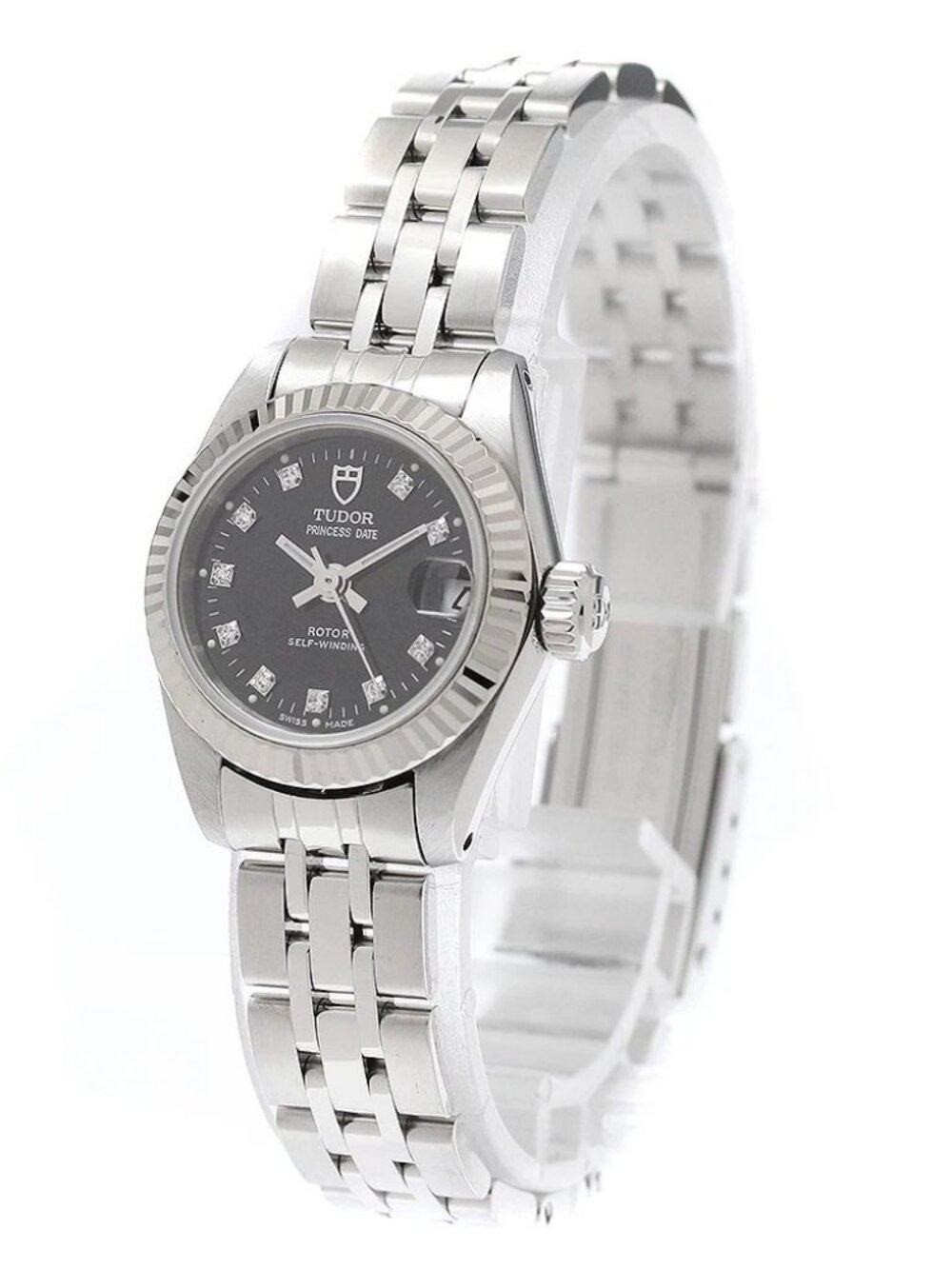 TUDOR Princess Date 92514 WG bezel 10P black Dial Automatic Ladies Watch_950623